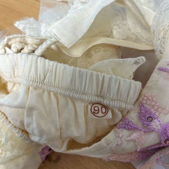 Newborn Infant Baby Girl 3D Flower Crochet Lace Romper Bodysuit Ruffle 12-18 Mon - Picture 12 of 12